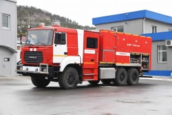 Fire fighting pump and hose ANR 130-4,0, type 58810, modification 58810V (mod.5), on Ural-63701-1951 chassis.