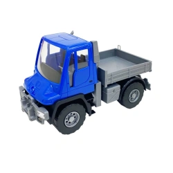Mercedes flatbed dump truck "Unimog U 500" LUX (17,5 cm. Blue)