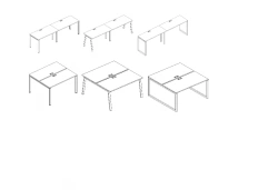 Workstation ergonomic Techno on metal frame. A4" series furniture set