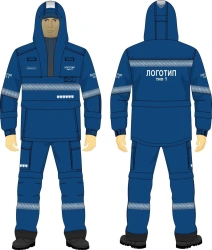 Men's suit in the corporate style of PJSC Gazprom Neft (jacket, trousers) for protection against thermal risks of electric arcs;