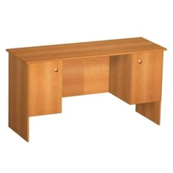 Two-desk bench with door