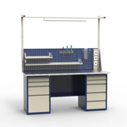 SV-2T.04.05.19.?? workbench two-desk, galvanised worktop