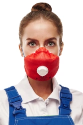 Personal respiratory protection equipment with filtering half-mask: respirator ALINA-213 FFP2 NR D for protection against aeroso