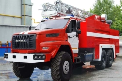 Fire tanker with ladder ACL-(4,0-6,0)-?, type 5881T, modification 5881T6, on chassis Ural-4320-6951-70, 4320-6951-72, 43