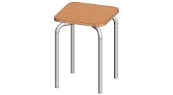 Stool with a seat made of fibreboard. Model: T-1