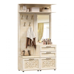 Alexandria LD 125.110.000 Combination coat rack with mirror (Lento/Rustica leather)