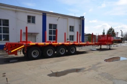 Semitrailer-heavy hauler Politrans 94184-073. In design: metal sliding platform with a loading platform, with a flatbed platform