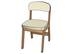 Chair ''Classic'' H=340 semi-upholstered (seat+back)/ StD16