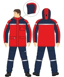 Jacket-jacket for men for protection against thermal risks of electric arc, against water, including unfavourable weather condit