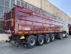Tipper-trailer with rear dump body type 85339, modification 853392. Metal tipper body of square cross-section with tipping.