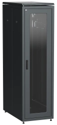 LN05-47U61-GP ITK Network cabinet 19" LINEA N 47U 600x1000 mm glass front door, rear perforated black