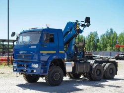 Special purpose vehicle with hydraulic loading crane of KMA type on the basis of KAMAZ 53504 and its modifications 51K10N-UJ