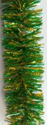 Tinsel 5-ply, length 1.8M, green with gold holography