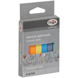 School crayons, coloured, 6 pieces