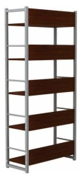 Office shelving unit on metal frame