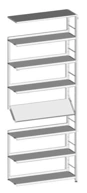 Single-sided shelving unit 880x300x2352 mm