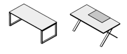 Executive desk on metal frame
