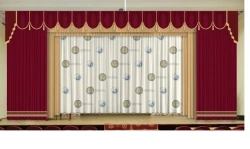 Set of poplin curtains of "London 2" model