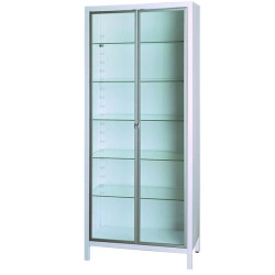 Medical metal cabinet single-section two-door with glass doors for medicines ??-2.304-"Aibolit" TU 9452-014-5176