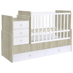 Polini kids Simple 1100 cot with chest of drawers, white, item 0001227.9