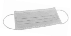 Medical face mask for protection of respiratory tract of disposable use "SORBOTEK", three-layered, size 165x85 mm, with r