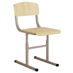 Adjustable school chair on square tube