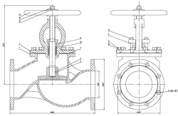 Valve non-return shut-off flanged bore without spring DN 150 PN 10 series 458 (KMIA.491925.005-05)