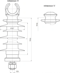 Linear rod composite support insulator OLSK 16-20-B-4