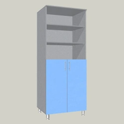 General purpose cupboard with three open shelves model MSH-6
