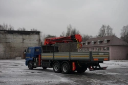 Special purpose vehicle with KMA type hydraulic loading crane on the basis of KAMAZ 65117 and its modifications 64K02N-UF