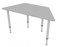 Trapeze table adjustable 1280x580x640-750mm (WxHxH)