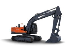 Single-bucket crawler excavator E330C with 3200 mm long arm and 1,45 m.cu. bucket.