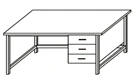 Laboratory assistant's table on metal frame (high) with drawer SL-6(c)