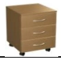 Drawer cabinet, 3 drawers 420x450x520 mm