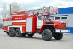 Fire tank truck with ladder ACL-6,?-(50-70)-18, type 58819, modification 58819A, on chassis Ural-4320-1951-60, 4320-1951-62, 4