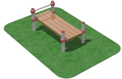 Horizontal gymnastics bench with foot lock for performing the test "Torso raise from supine position".