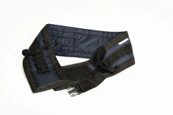 Travelling belt made of waterproof fabric, soft filling, slings for fixation, fasteners.