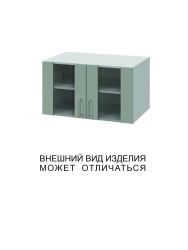 Double-leaf mezzanine cupboard with glass doors