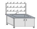 Laboratory table with stainless steel sink CM-3(m) with/without drying