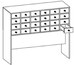 Wooden filing cabinet. Model SHK-1-5