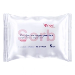 Medical sorption sterile non-woven napkin 10 cm x 10 cm 12 folds according to TU 32.50.50-014-14959781-2019