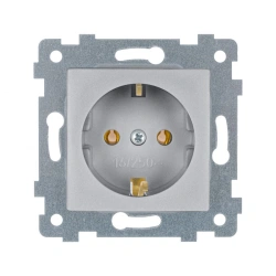 "MARIA" Single socket socket mechanism with socket socket w.c. flush mount. RS16-445 "aluminium"