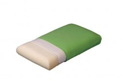 Cushion made of multilayer barrier fabric with polyurethane and/or polyvinylchloride coating, inner filling of feather.