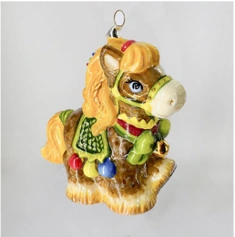 Handmade glass Christmas tree toy "Multicoloured pony"