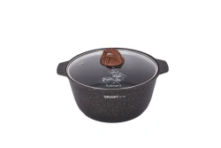 Cast aluminium 5L roasting pan (with non-stick coating) Kukmara TM, with glass lid, "Granit ultra" line