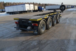 Semi-trailer-container wagon TONAR model 9988 with axles of TONAR models: 90422, 90424, 90431