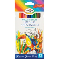 Coloured pencils Gamma "Classic", 12-colour, sharpened, cardboard package, Europodweight