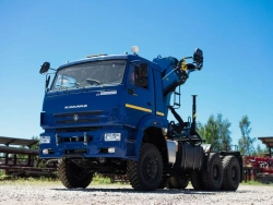 Special purpose vehicle with KMA type hydraulic loading crane on the basis of KAMAZ 53504 and its modifications 51K12N-UC