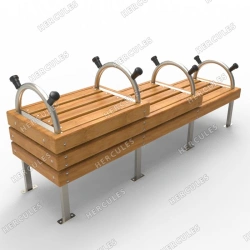 Bench with rests for elderly people