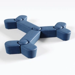Sections, upholstered office poufs of "MOLECULA" series